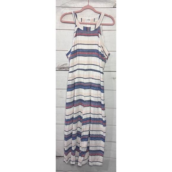Cupio Sz XL Linen Jumpsuit Stripes Casual - Picture 1 of 5
